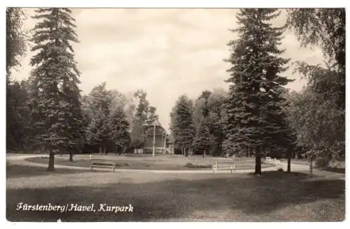 AK, Fürstenberg Havel, Partie im Kurpark, Version 1, 1960