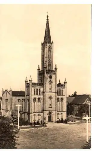 AK, Fürstenberg Havel, Markt und Kirche, 1961