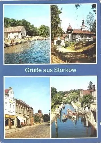 AK, Storkow Kr. Beeskow, 4 Abb., Schleuse, ca. 1989