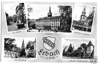 AK, Erbach Odw., fünf Abb., Wappen, ca. 1963