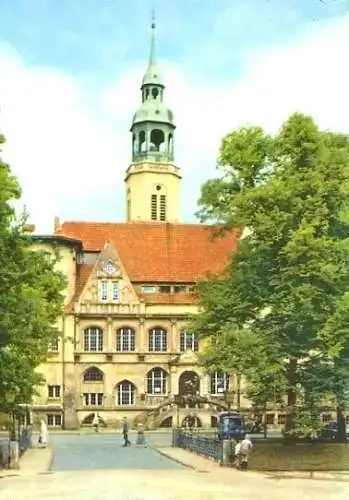 AK, Celle, Blick auf Museum, Stadtkirche, belebt, 1964