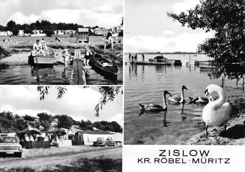 Ansichtskarte, Zieslow Kr. Röbel Müritz, drei Abb., 1975