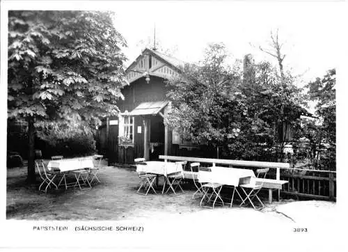 Ansichtskarte, Papstdorf Sächs. Schweiz, Gaststätte auf dem Papststein, 1972