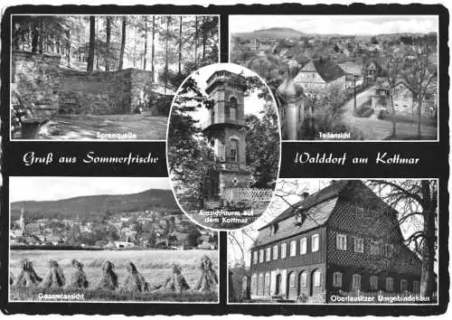 Ansichtskarte, Walddorf am Kottmar, fünf Abb., gestaltet, 1960