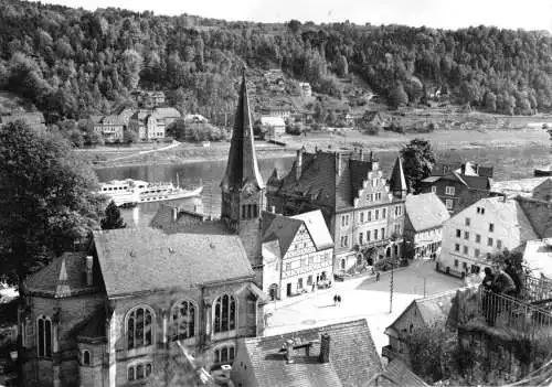 Ansichtskarte, Stadt Wehlen, Blick auf den Marktplatz, Echtfoto, um 1978