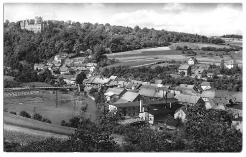 AK, Kranichfeld an der Ilm, Teilansicht mit Oberschloß, 1962