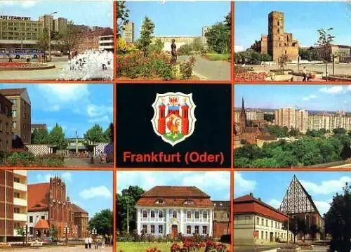 AK, Frankfurt Oder, 8 Abb., Teilansichten, 1983