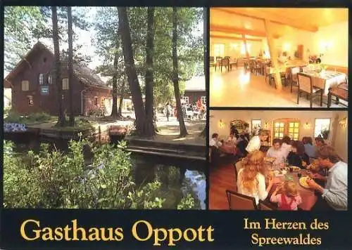 AK, Lübbenau - Lehde, Gasthaus "Opott", 3 Abb, ca. 1992