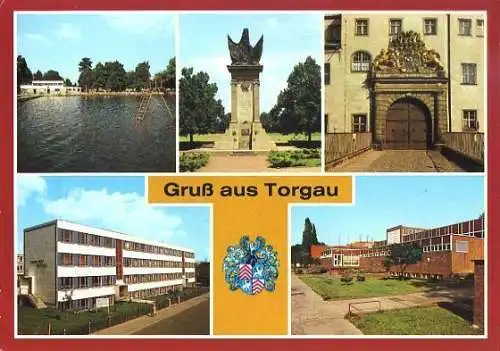 AK, Torgau, 5 Abb., Volksschwimmhalle, 1988