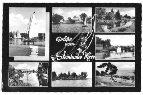 AK, Grüße vom Steinhuder Meer, sieben Abb., um 1965