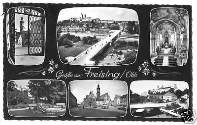 AK, Freising Obb., sechs Abb., gestaltet, 1962