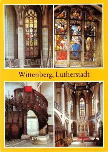 AK, Lutherstadt Wittenberg, Schloßkirche, vier Innenansichten, 1986