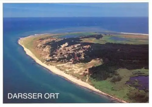 AK, Halbinsel Darss, Ostseebad Prerow, Darsser Ort, Luftbildansicht, um 2000