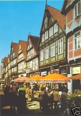 AK, Celle, Fußgängerviertel, belebt, um 1977