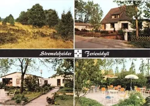 Ansichtskarte, Heinschenwalde, Stremmelsheider Ferienidyll, vier Abb., um 1978