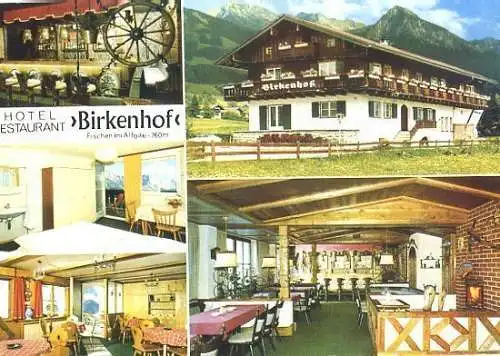 AK, Fischen b. Oberstdorf Allgäu, Café "Birkenhof"