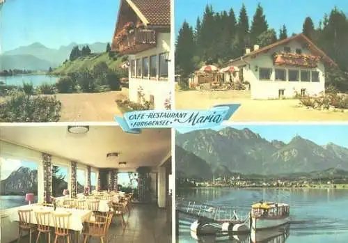 AK, Osterreinen bei Füssen, Café "Maria", 4 Abb., 1967