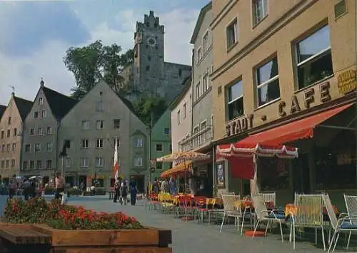 Ansichtskarte, Füssen, Fußgängerzone Reichenstr. mit Stadt-Café