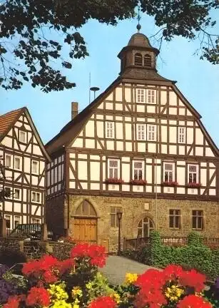 Ansichtskarte, Homberg Efze, Blick zum Rathaus, ca. 1988