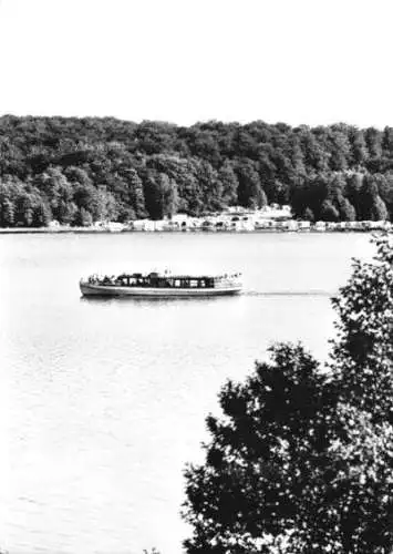 Ansichtskarte, Webellinsee, Dampfer und "Süßer Winkel", 1970