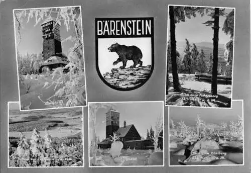 AK, Bärenstein Erzgeb. Kr. Annaberg, fünf Winterabb., gestaltet, 1963