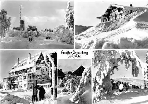 Ansichtskarte, Großer Inselsberg Thür. Wald, sechs Winteransichten, 1981