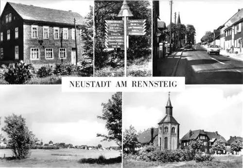 Ansichtskarte, Neustadt am Rennsteig, fünf Abb., 1974