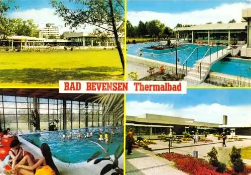 Ansichtskarte, Bad Bevensen, Thermalbad, vier Abb., um 1980