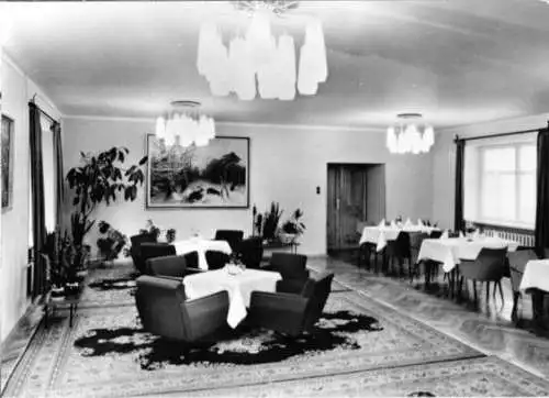 Ansichtskarte, Moritzburg, HOG & Hotel "Waldschänke", Roter Salon