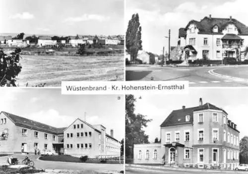 Ansichtskarte, Wüstenbrand Kr. Hohenstein-Ernstthal, 4 Abb., 1981