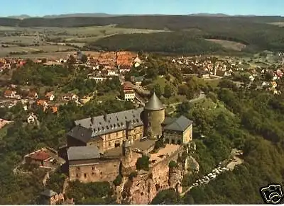 Ansichtskarte, Waldeck am Edersee, Luftbild mit Schloß, 1974