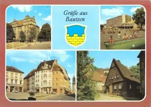 Ansichtskarte, Bautzen, vier Abb., u.a. Ortenburg, 1987