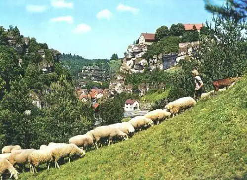 AK, Pottenstein Fränk. Schw., Teilansicht, 1983