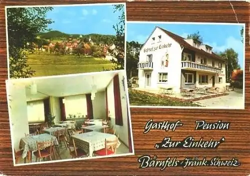 Ansichtskarte, Bärnfels, Gasthof "Zur Einkehr", 3 Abb., ca. 1974