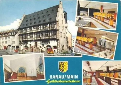 Ansichtskarte, Hanau Main, Goldschmiedehaus, 5 Abb., um 1973