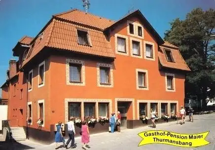 Ansichtskarte, Thurmansbang, Gasthof "Maier", belebt, ca. 1982