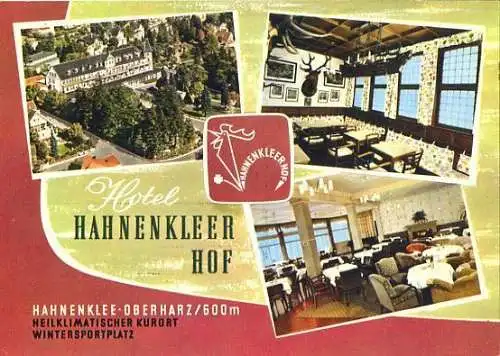 Ansichtskarte, Hahnenklee Oberharz, Hotel, 3 Abb., ca. 1966