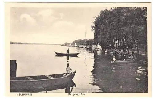 Ansichtskarte, Neuruppin, Boote auf dem Ruppiner See, um 1910