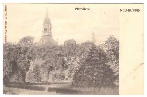 AK, Neuruppin, Partie an der Pfarrkirche, um 1902