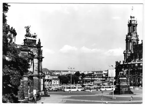 Ansichtskarte, Dresden, Theaterplatz, 1977