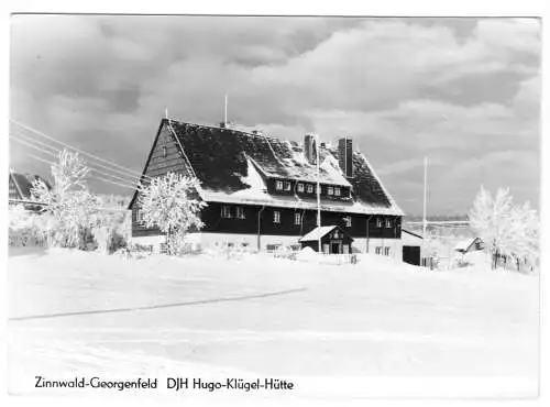 AK, Zinnwald-Georgenfeld, Jugendherberge Hugo-Klügel-Hütte, Winteransicht, 1968