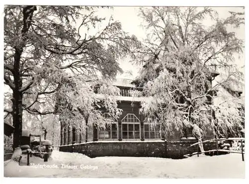 AK, Kurort Oybin, Töpferbaude, Winteransicht, 1979