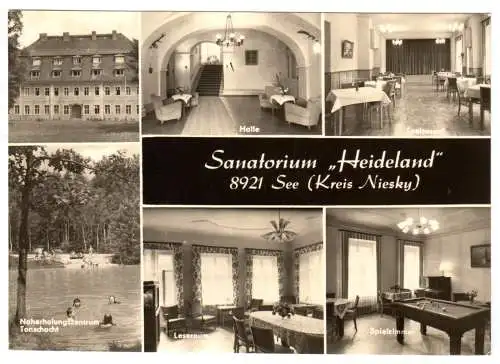 AK, See Kr. Niesky, Sanatorium "Heideland", sechs Abb., 1971