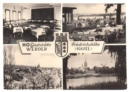 AK, Werder Havel, HO Gaststätte Friedrichshöhe, vier Abb., 1965