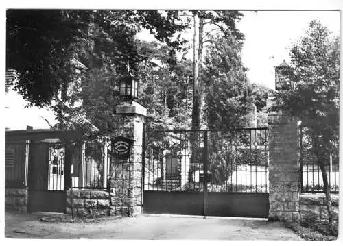 AK, Neu Fahrland bei Potsdam, Sanatorium "Heinrich Heine", Eingang, 1973