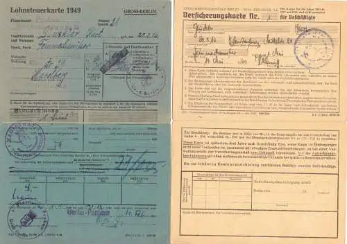 Konglomerat von Dokumenten eines Arbeitslebens, u.a. Arbeits- und SV-Buch, 49-80