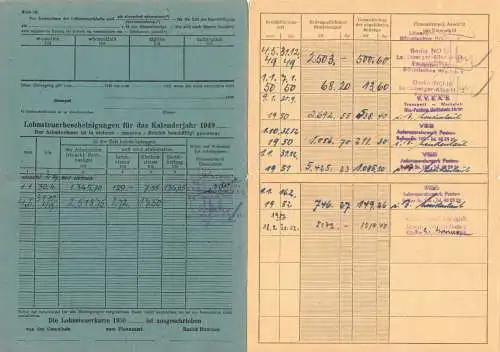 Konglomerat von Dokumenten eines Arbeitslebens, u.a. Arbeits- und SV-Buch, 49-80