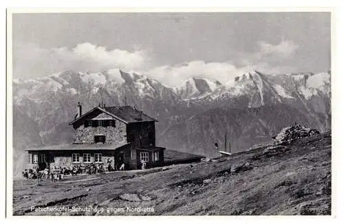 AK, Patscherkofel-Schutzhütte gegen Nordkette, Tirol, um 1938