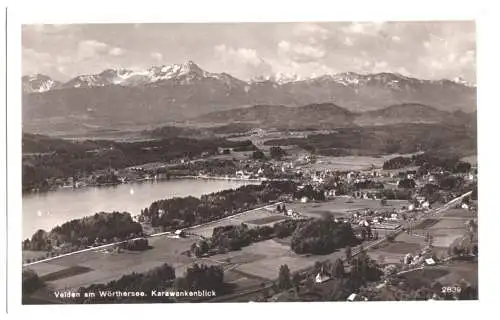 Ansichtskarte, Velden am Wörthersee, Karawankenblick, um 1940