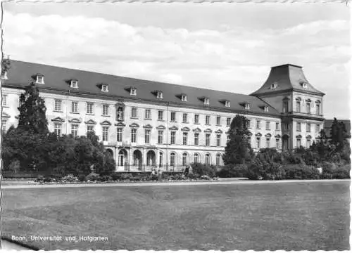 Ansichtskarte, Bonn, Universität und Hofgarten, um 1965